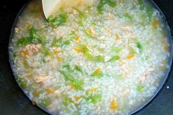 鸡肉青菜粥的做法图解7