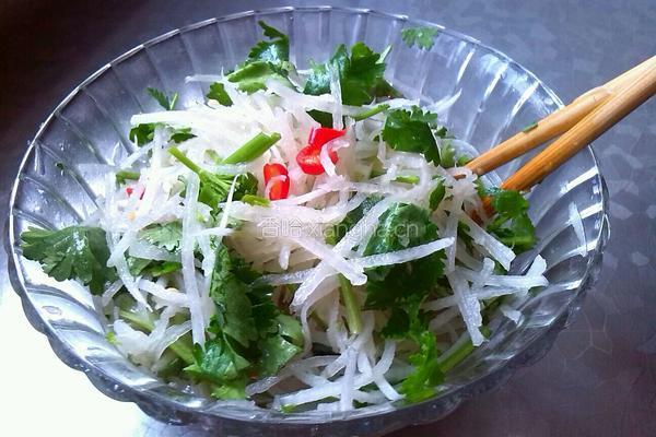 酸辣香菜萝卜丝儿的做法图解4