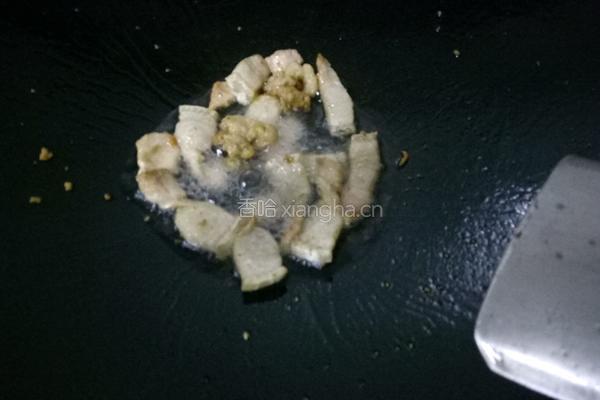 菜心炒肉的做法图解4