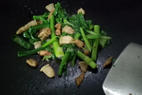 菜心炒肉的做法图解6
