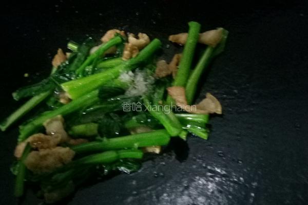 菜心炒肉的做法图解7