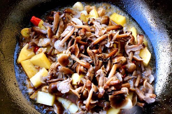 猪肉榛蘑炖土豆的做法图解7