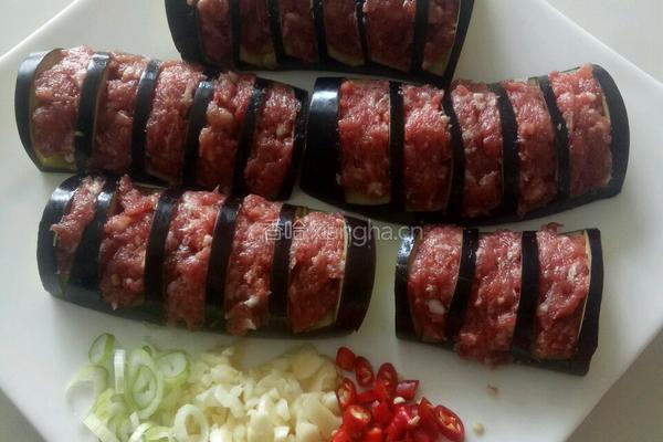 茄子酿肉的做法图解4
