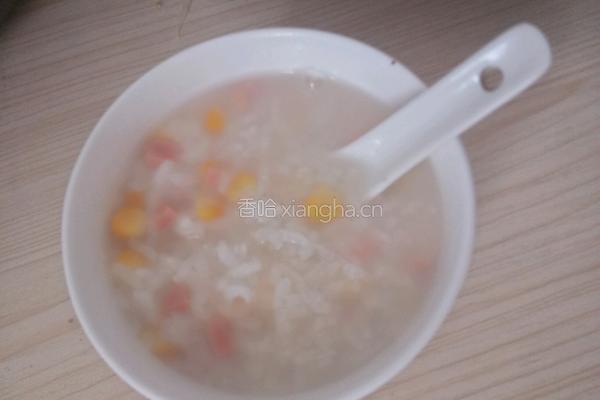 玉米火腿粥的做法图解4
