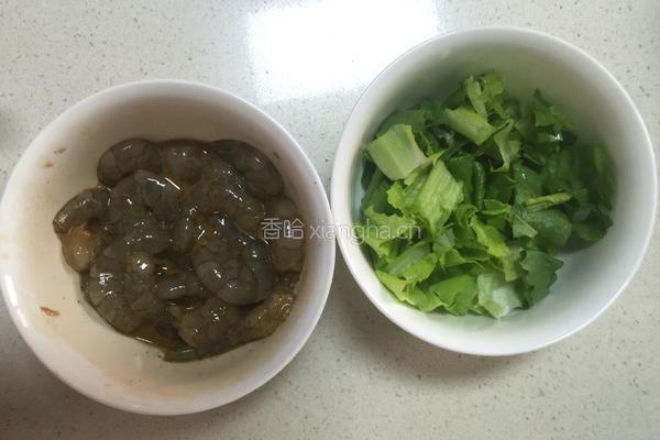 虾仁油麦鲜粥的做法图解3