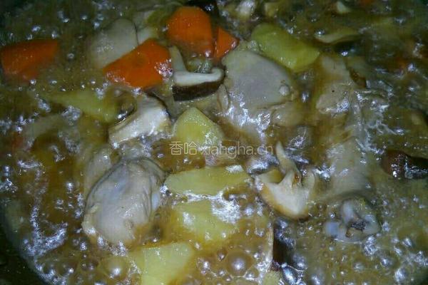 土豆蘑菇炖鸡块的做法图解6