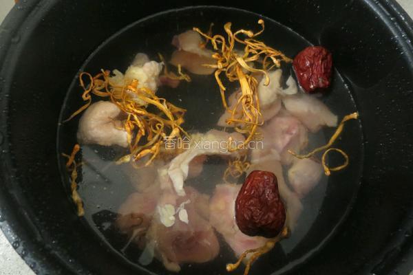 虫草花炖鸡汤的做法图解4