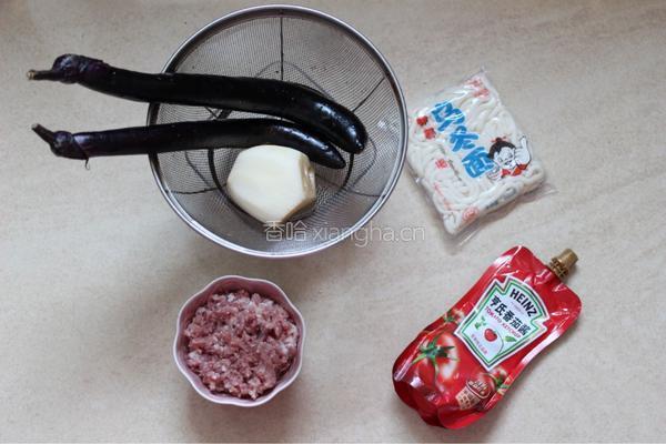 茄汁肉末乌冬面的做法图解1