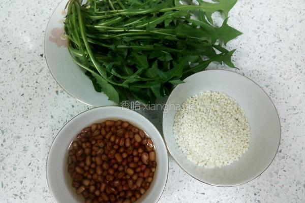 蒲公英红豆糯米粥的做法图解1