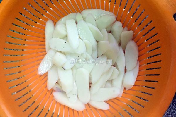 山药炒肉片的做法图解3