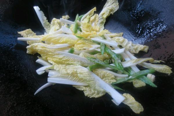 娃娃菜炒粉丝的做法图解8