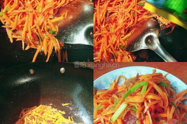红萝卜炒五花肉的做法图解6