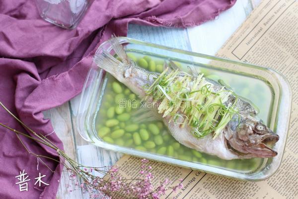 鲈鱼蒸毛豆的做法图解6