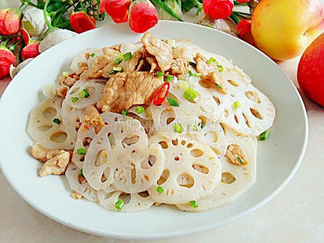 滑炒藕片瘦肉