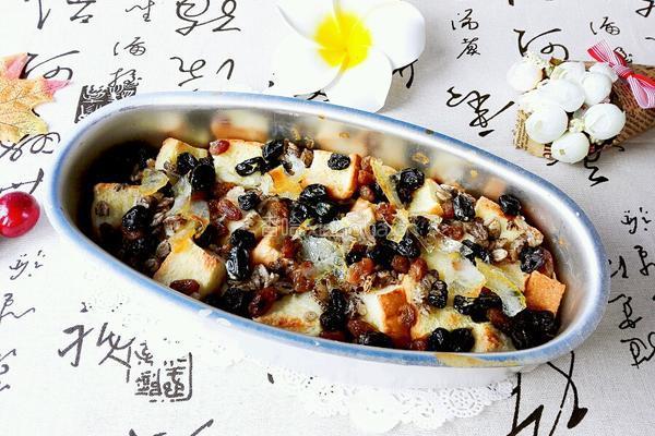 柚香蓝莓面包布丁的做法图解12