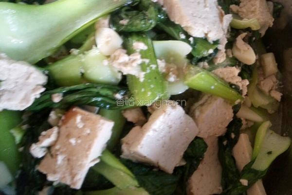 青菜蒜蓉炒豆腐的做法图解4