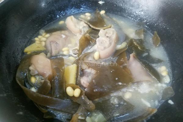 海带黄豆炖猪蹄的做法图解11