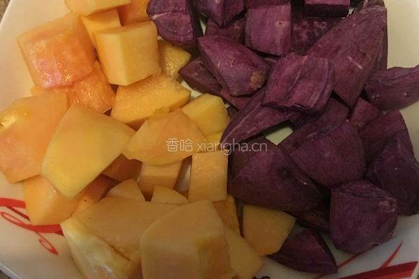 木瓜紫薯撞酸奶减肥的做法图解1
