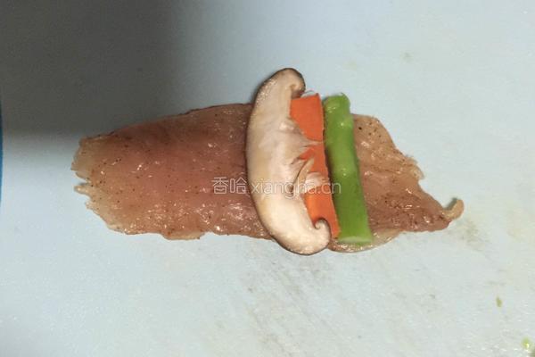 培根鸡肉芦笋卷的做法图解5