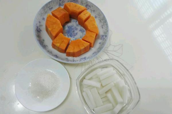 甜心南瓜蒸年糕的做法图解1
