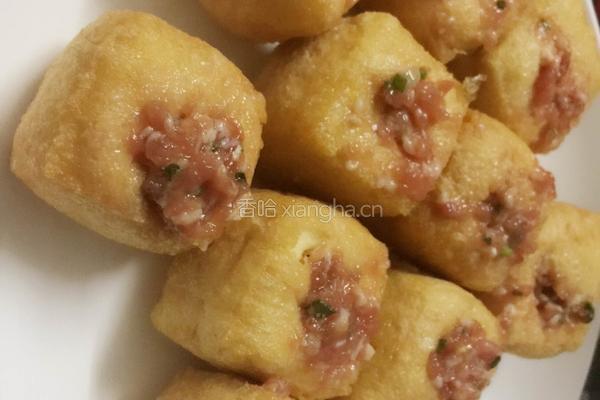 油豆腐酿肉的做法图解2
