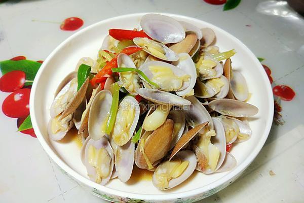 家常炒花甲的做法图解5
