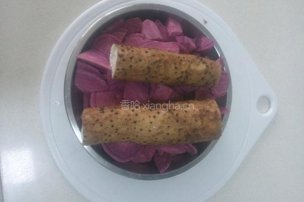 蜗牛和葡萄(山药紫薯丸子)的做法图解1