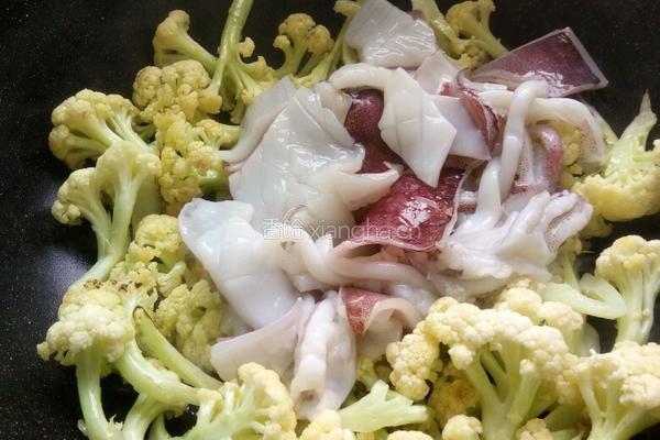 花菜炒鱿鱼的做法图解5