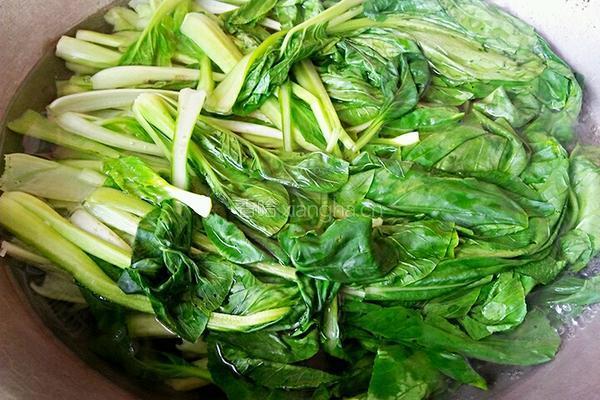 虾仁油菜的做法图解2
