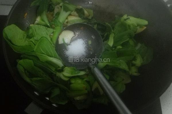 杏鲍菇炒油菜的做法图解5