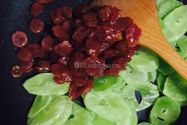 莴苣炒香肠的做法图解6
