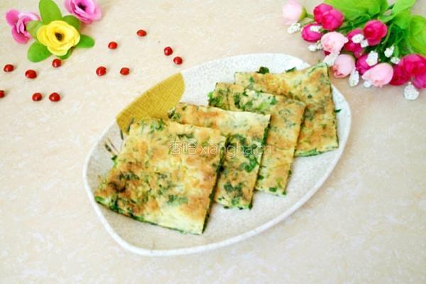 芹菜叶鸡蛋饼的做法图解7