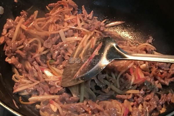牛肉炒萝卜丝的做法图解6