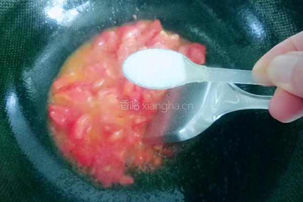 西红柿蘑菇鸡蛋炒青菜的做法图解5
