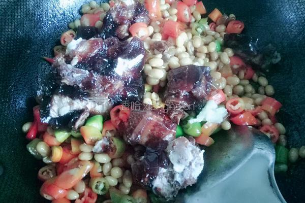 辣炒黄豆烧肉的做法图解9