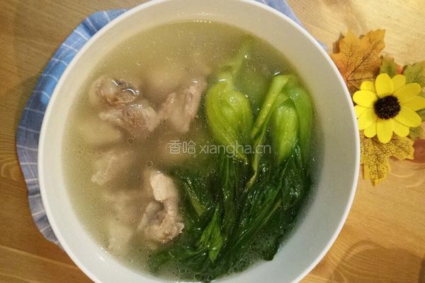 青菜排骨汤的做法图解5
