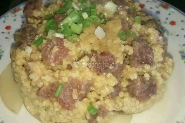 小米牛肉蒸的做法图解1