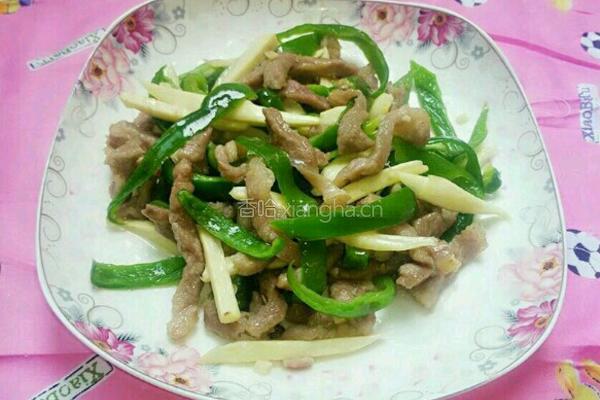 青椒茭白肉丝的做法图解14