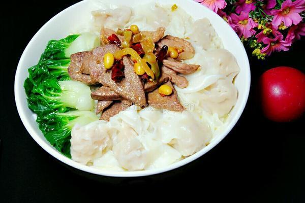 猪肝水饺面的做法图解10