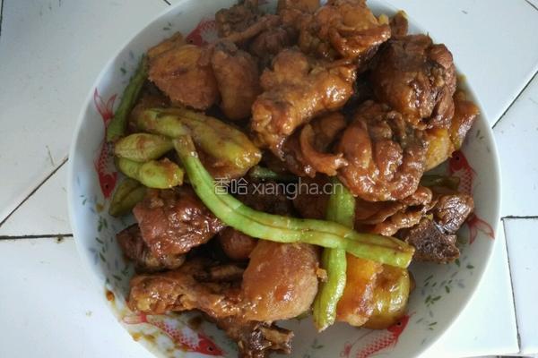 土豆豆角炖鸡块的做法图解8