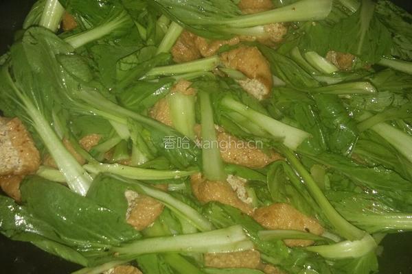 青菜炒豆腐果的做法图解5