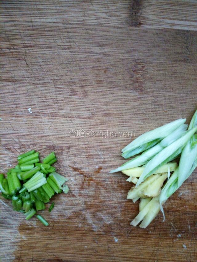 葱姜和香菜切好备用