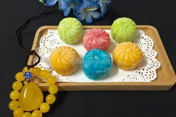 彩色冰皮月饼的做法图解12