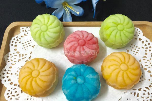 彩色冰皮月饼的做法图解14