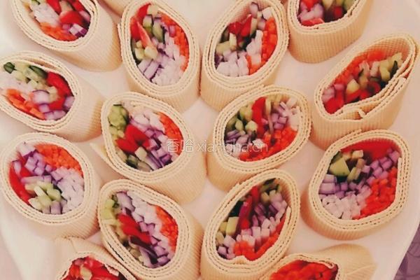 干豆腐蔬菜卷的做法图解7