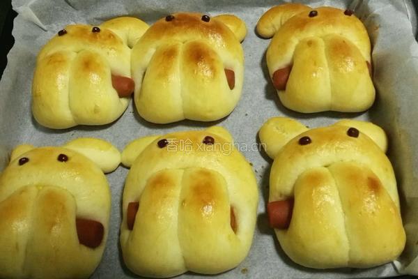 呆萌小兔子面包的做法图解17
