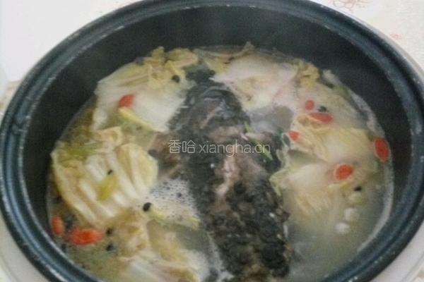 白菜豆腐鱼头汤的做法图解4