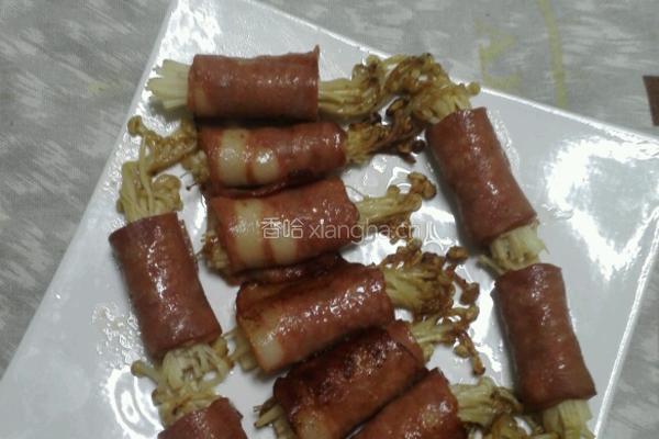 培根卷金针菇的做法图解5