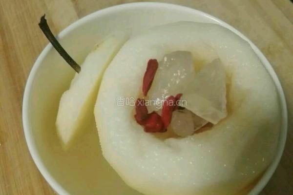 冰糖枸杞炖梨的做法图解5