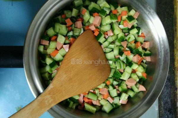 黄金什锦炒饭的做法图解4